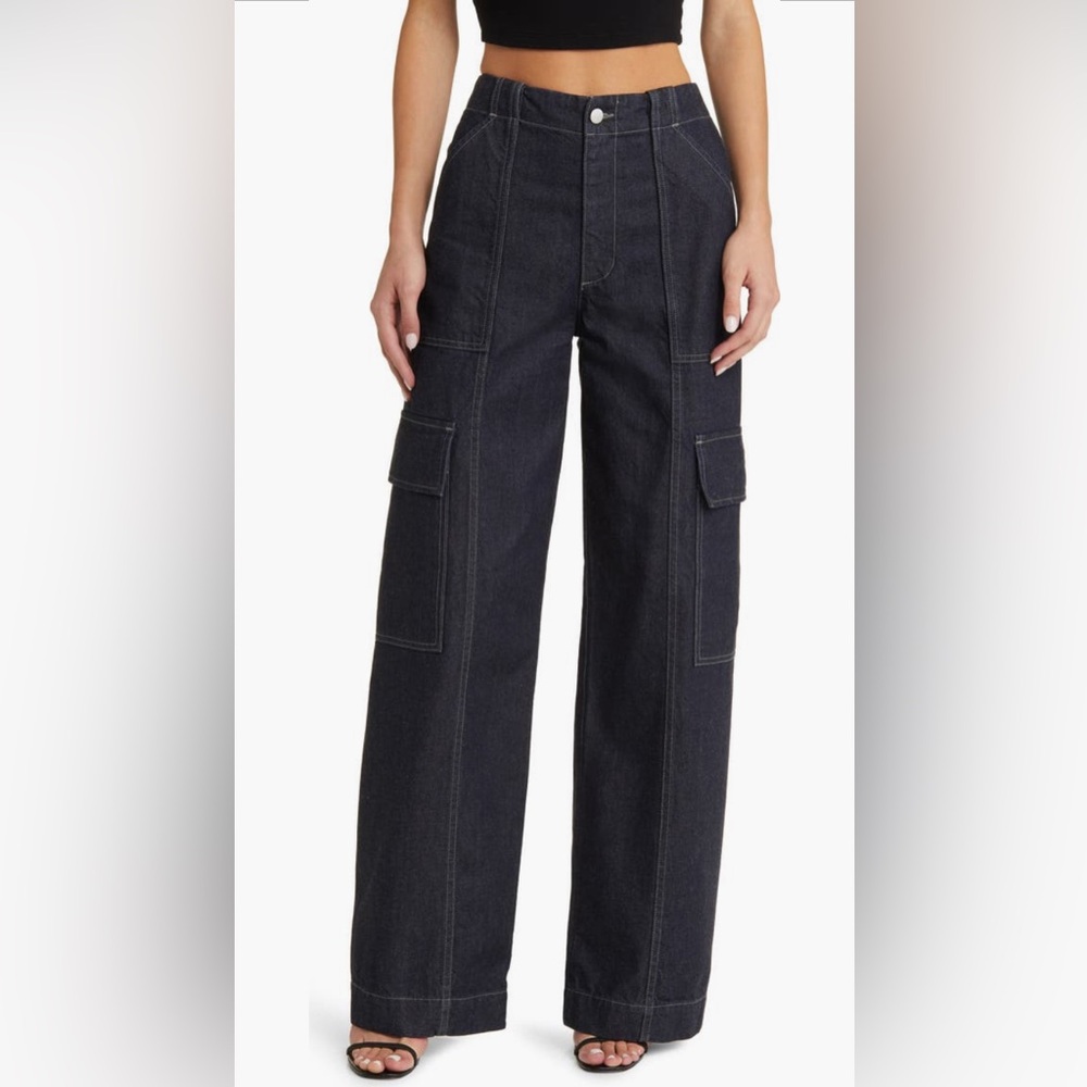 AG x EmRata Amia Wide Leg Cargo Jeans size 29 in Prince St.